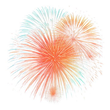 festive fireworks on an isolated transparent background. Fireworks png, 
