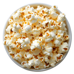 Bowl of popcorn kernels on transparent background