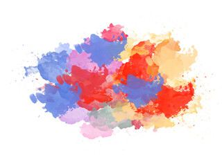 Multicolored watercolor splash and blot, abstract paint texture for artistic design, backgrounds, and creative projects