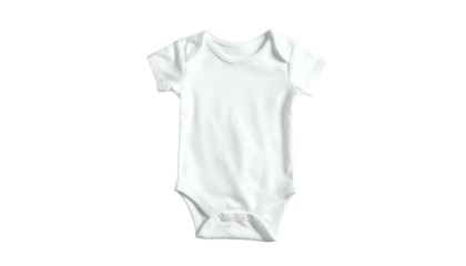 White baby bodysuit with short sleeves on a black background