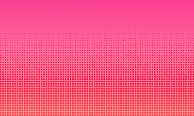 Pink orange polka dots gradient halftone background. Pop art cartoon dot texture with comic graphic design, Horizontal abstract pattern wall for cover digital technology. vector illustration