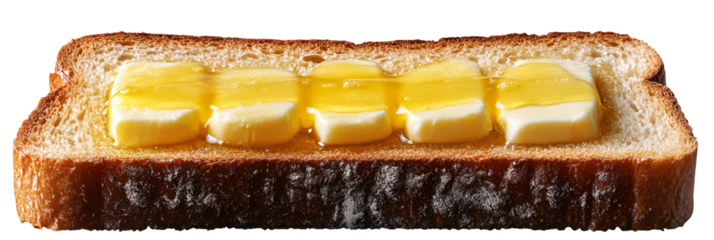 Butter on toasted bread slice image