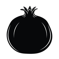 Black pomegranate silhouette fruit isolated