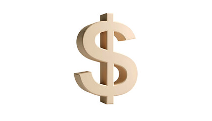 A golden dollar sign, 3D rendered, isolated on a solid black background