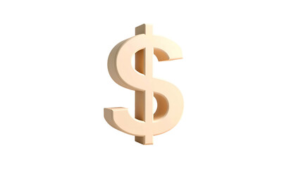 Obraz premium Isolated 3D dollar sign, light beige, on black background, conveying wealth and finance