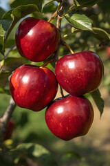 red apples on a branch