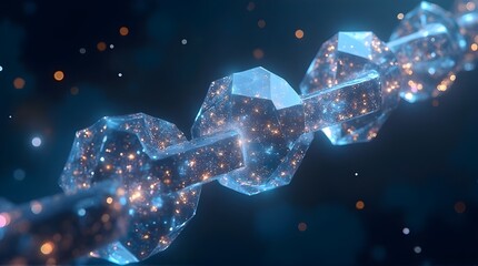 Explore dynamic blockchain technology with this stunning interconnected network, representing secure data transfer and innovative cryptocurrency solutions for future business development