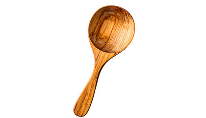 Wooden serving spoon with a swirling grain, isolated
