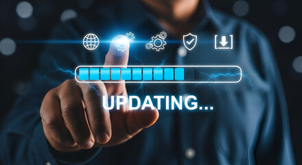 Updating progress bar with icons and finger touch loading
