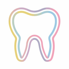 Obraz premium Dental Care Outline Tooth Icon Design