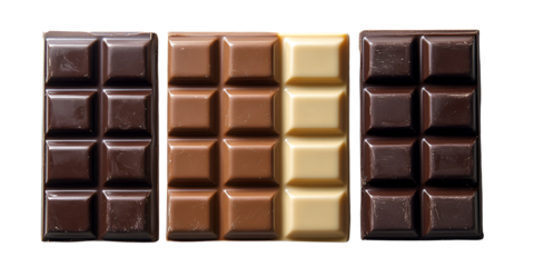 Chocolate bars arrangement with various shades