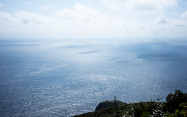 Fototapeta premium Wide-Angle View of Ocean and Sky