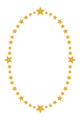Elegant Gold Star Border Oval Frame for Christmas or Certificate