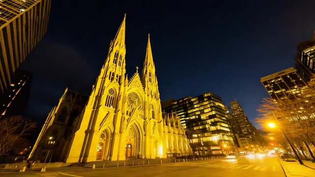 St Patricks Cathedral New York City at Dusk.