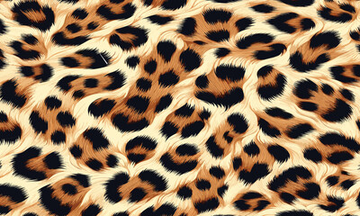 Leopard Skin Texture Pattern Vector. Seamless Animal Wildlife Skin Pattern. Leopard Fur Camouflage Background, rich motif for wallpaper and apparel.