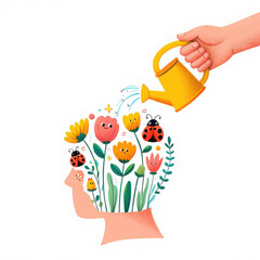 Nurturing ideas and creativity by watering a blooming mind