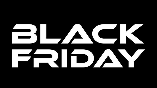 Black Friday text animation for sale promotion 4k video on Black background