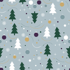 christmas tree winter snow holiday pattern vector