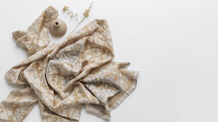 batik, modern, minimalist, fabric, flat lay, textile, fashion, design, malaysia, handmade, white background, product mockup, clean style, textile pattern