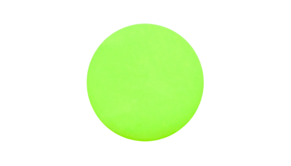 A bright green circle with a thin yellow outline set against a stark black background