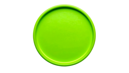 Overhead shot of a vivid green, round object with a black background