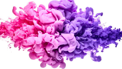 Vibrant ink plumes in pink and purple, swirling and blending against a black background
