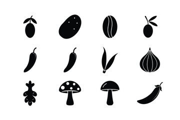 Vegetable and Food Icon Set