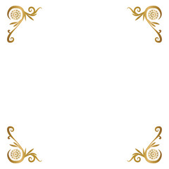 Retro golden floral corner border element decorative graphic eps 10