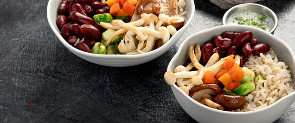 Healthy vegan food.