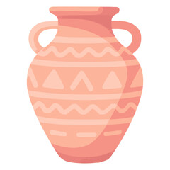 antique Egyptian diorite jar retro vintage decoration flat color vector illustration template design