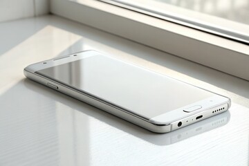 Smartphone Resting on a Windowsill With Natural Light in Daytime
