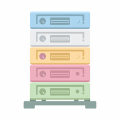 Retro Server Icon in Flat Design