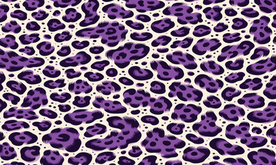 Purple leopard print vector featuring realistic wild animal skin design designed for wallpapers, fabric creations, fashion clothing, and decorative projects.