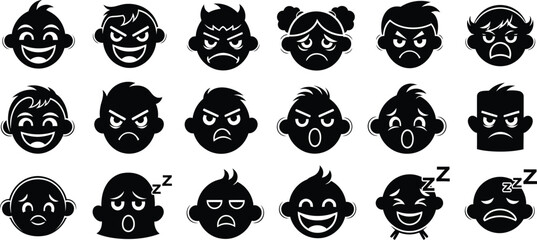 Children's Emotion and Expression Emoticon Set
