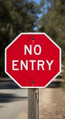 Red No Entry Sign - A Clear Message of Restriction.