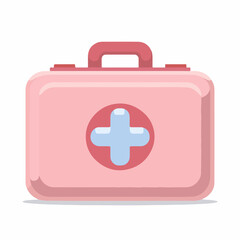 Fototapeta premium Minimal first aid kit flat vector icon