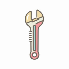 Vintage Wrench Minimalist Vector Icon