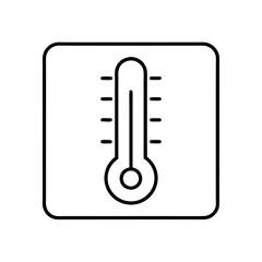 Illustration of a thermometer inside of a square box on transparent background