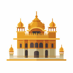 Golden Temple Flat Vector Icon Design