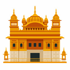 Golden Temple Flat Icon in Classic Style
