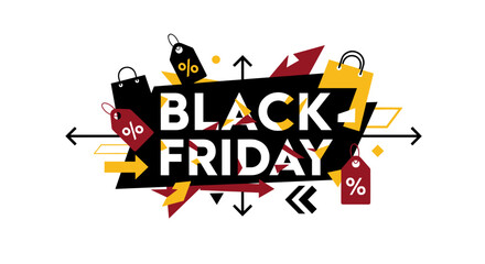 Fototapeta premium Abstract Black Friday sale promotional graphic banner illustration
