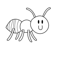 Cute Ant – Insect Line Art Vector Illustration