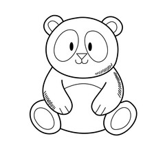 Cute Panda – Hand Drawn Cartoon Vector Animal