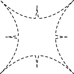Star icon dashed line. Geometric element