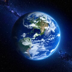 Obraz premium 宇宙空間に漂う地球 イラスト