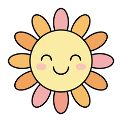 Fototapeta premium Cute Smiling Sun Clipart