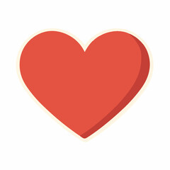 Simple Heart Icon in Flat Design