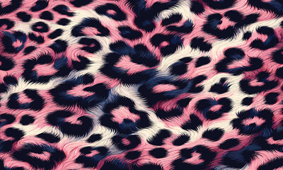 Modern pink leopard pattern with soft realistic fur texture, designed for fabric, wallpaper, fashion projects, and camouflage background. © Ube