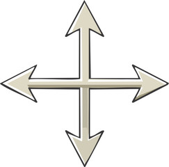 Navigation Arrow Icon Pointing in All Directions for Map or Location Guidance