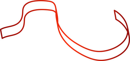 Red ribbon line. Decoration for party, holiday